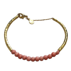 Gorjana Power  Gold Plated Faceted Coral Glass Bead Bracelet